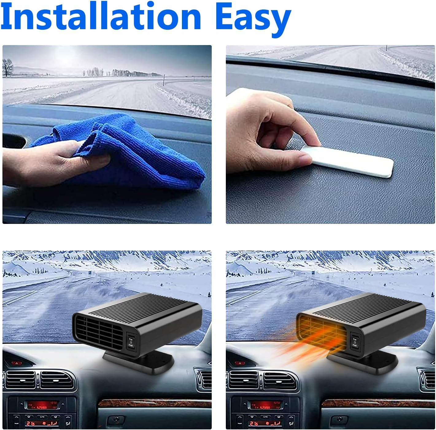 Car Heater,12V 150W with Heating and Cooling 2 in 1 Modes Heating/Cooling Automobile Heater Demister Vehicle Heater Fan Suitable for All Car,Christmas Gifts