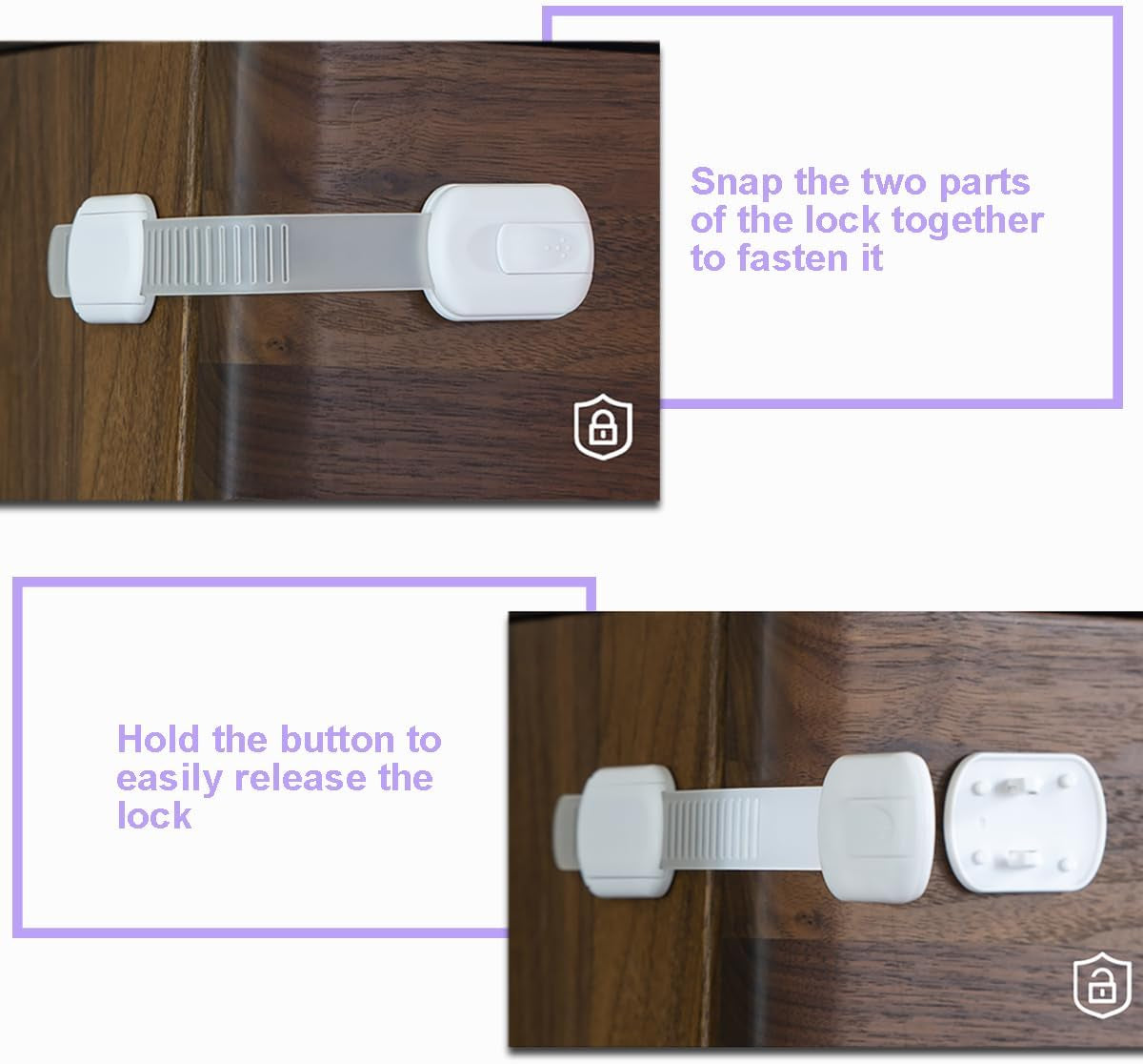 Cabinet Locks Baby Proofing 4 Pack, Child Safety Strap Locks for Drawer Cupboard Dishwasher Cupboard and Pantry,Childproof Door Latches for Kids and Toddler Proof