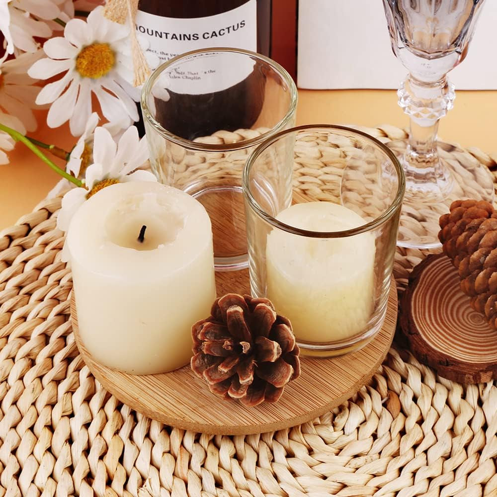 Clear Mercury Glass Tea Light Holders Set of 36 - Elegant Votive Candle Holders for Weddings, Showers and Home Decor - Perfect for Table Centerpieces and Parties (Glass, Clear)