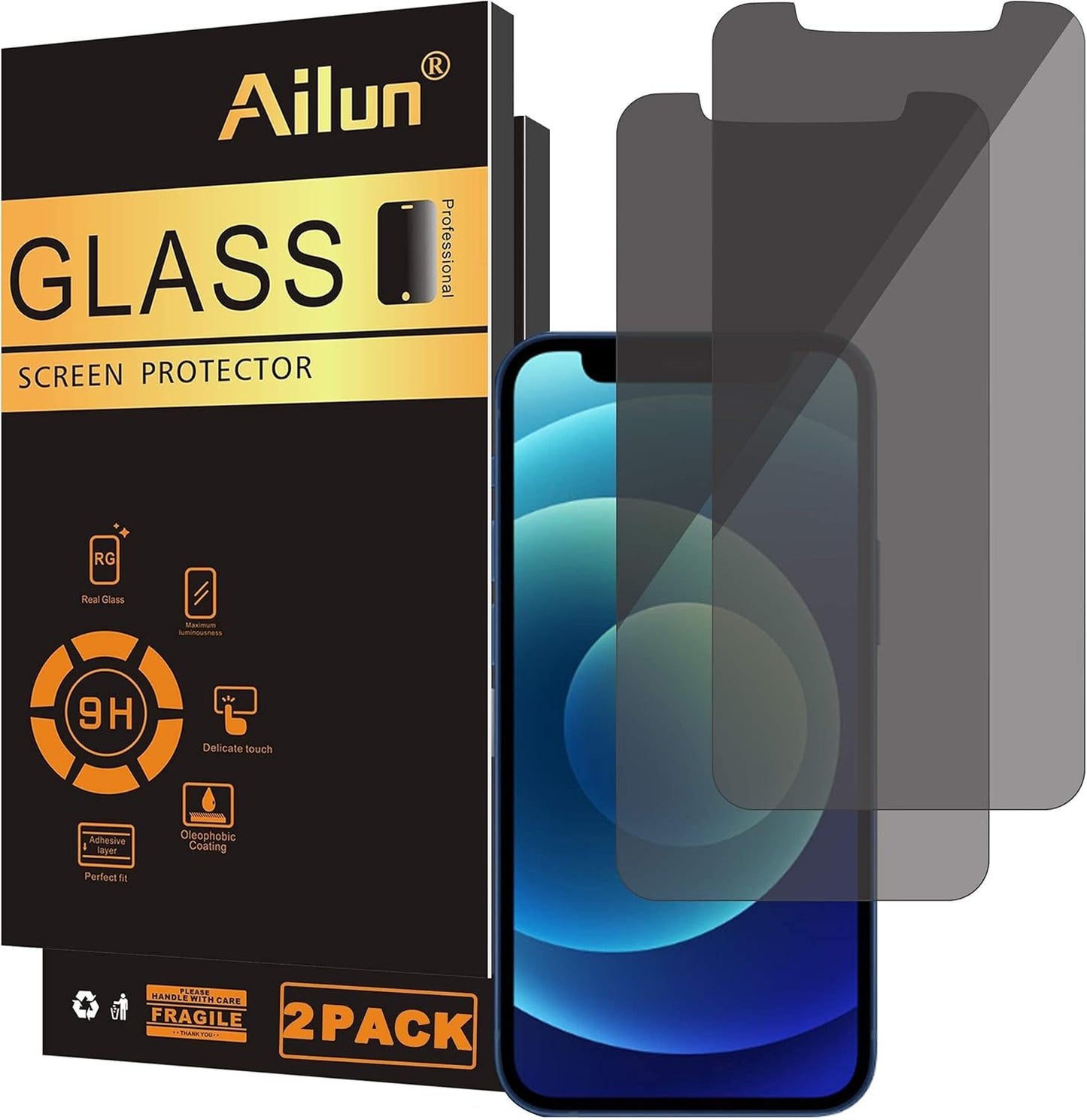 Glass Screen Protector Compatible for Iphone 12 Mini 2020 5.4 Inch 3 Pack Tempered Glass and Privacy Screen Protector Compatible for Iphone 12 Mini 2020 5.4 Inch 2 Pack anti Spy Tempered Glass