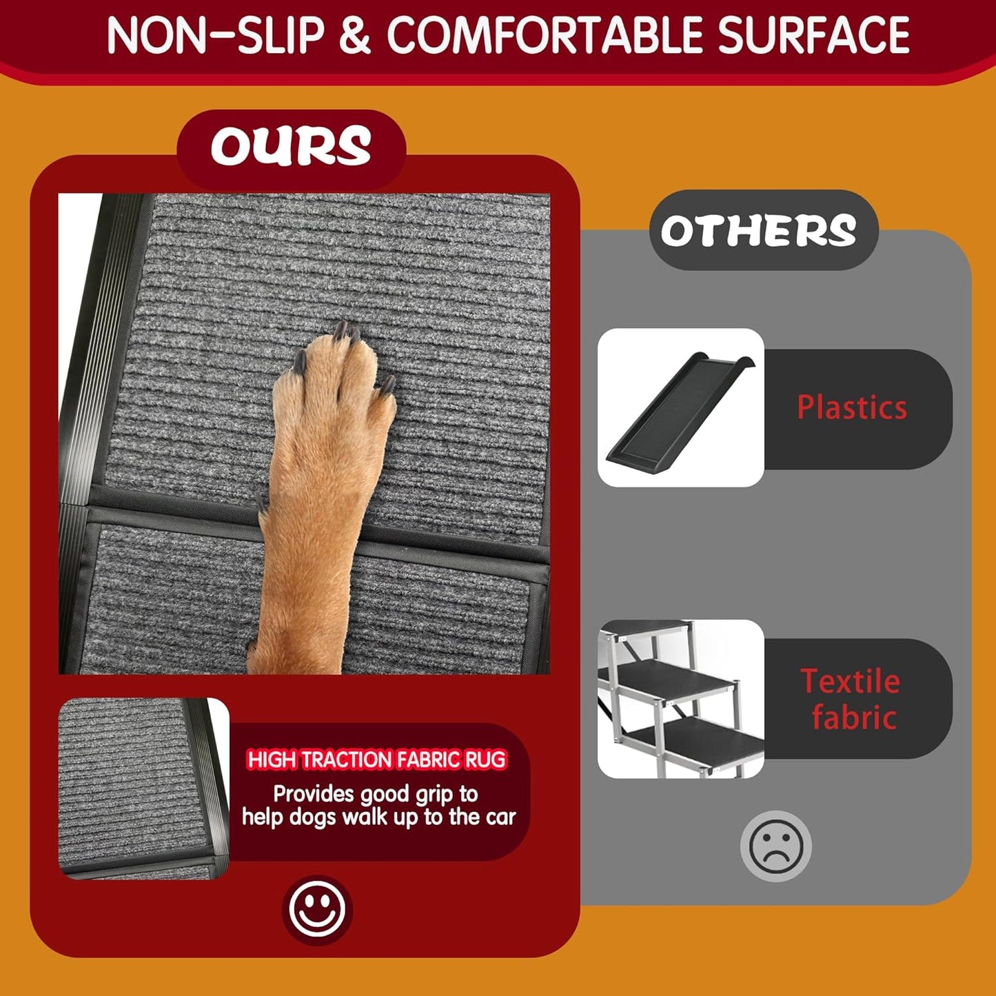 Premium Foldable Dog Ramp for Cars - 67" x 20" Extra Wide Non-Slip Ramp for Large Dogs, Ideal for SUVs and Trucks