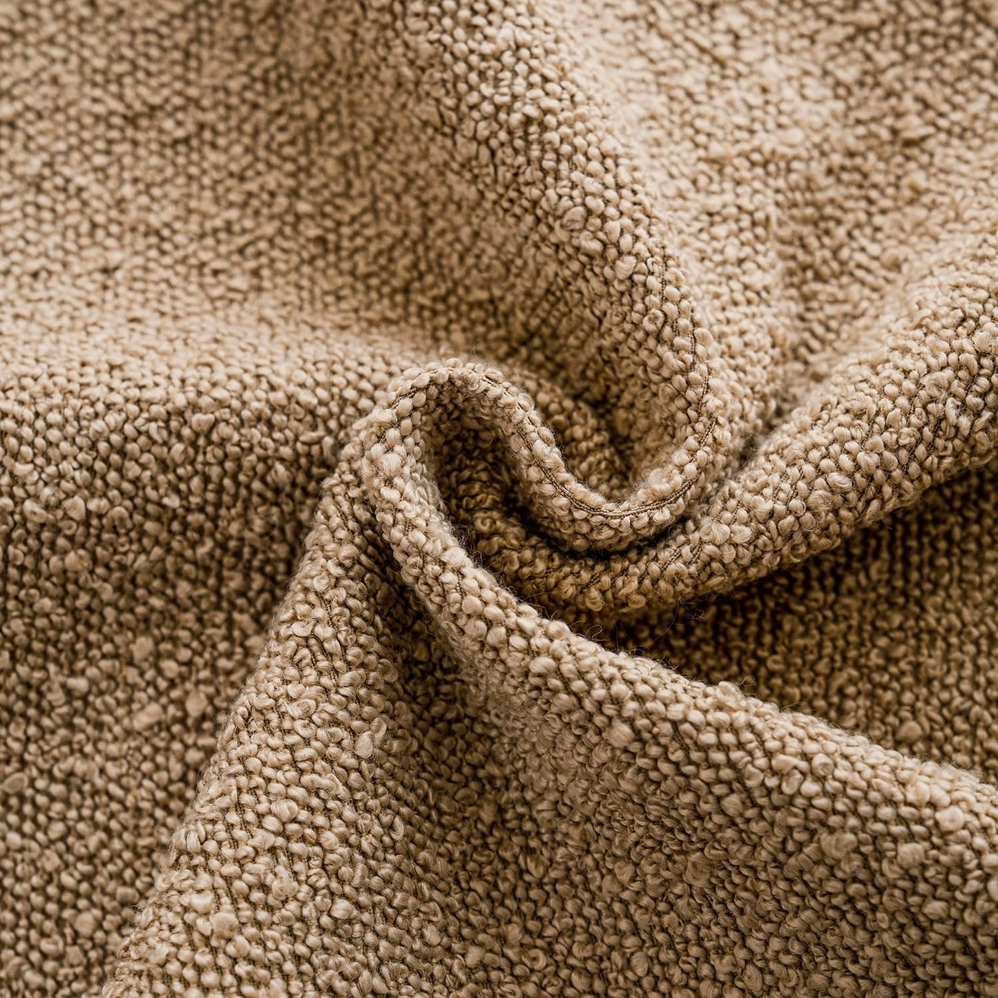 Textured Boucle Throw Pillow Covers Accent Solid Lumbar Pillow Cases Cozy Soft Decorative Couch Cushion Case for Chair Sofa Bedroom Living Room Home Decor, 12 X 20 Inch,Taupe Khaki Camel