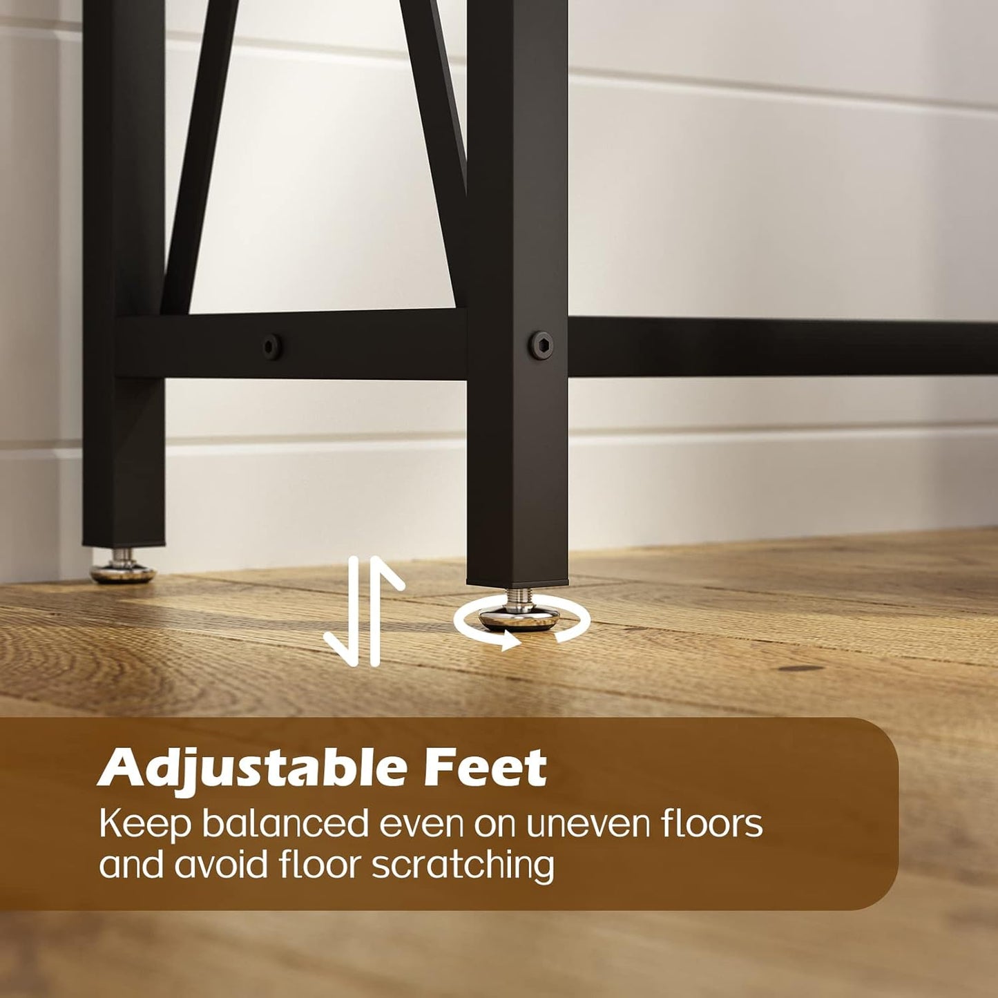 70-Inch Console Table with Power Outlets and USB-C Port, Extra Long Sofa Table with X-Shaped Design, Slim Profile for Entryway and Living Room, Metal Frame and Rustic Brown Wooden Top