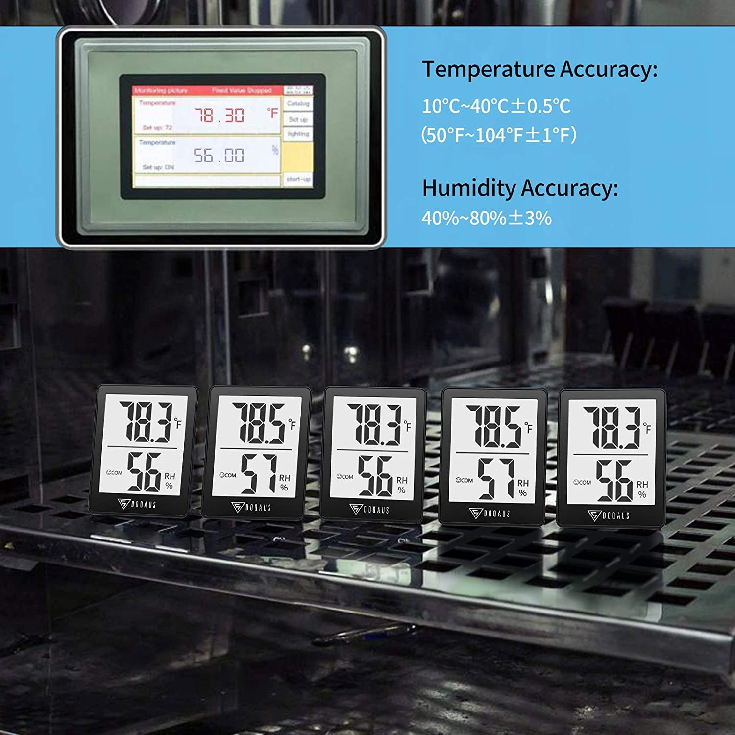 Humidity Meter, 2 Pack Room Thermometer Indoor, Hygrometer with 5S Fast Refresh, Temperature Humidity Monitor Meter for Baby Room, Living Room, Basement, Greenhouse, Office