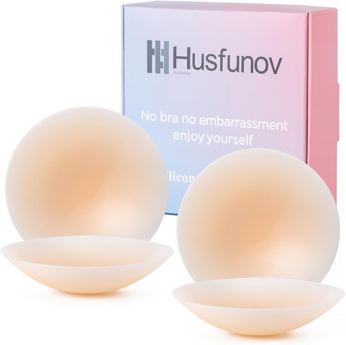 Ultra-Thin Nipple Covers for Women - 2 Pairs, Sticky Adhesive Silicone Nipple Pasty, Reusable Pasties Nipple Covers