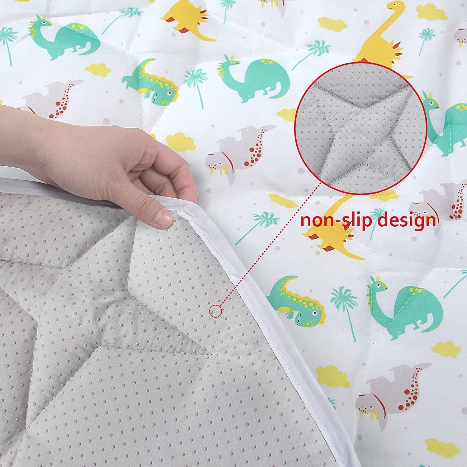 Hexagon Playpen Mat, Dinosaur Print Baby Playmat Kids Tent Mat Hexagon Rug Mat Suitable for Regalo My Play Portable Play Yard Six Pannel Playpen