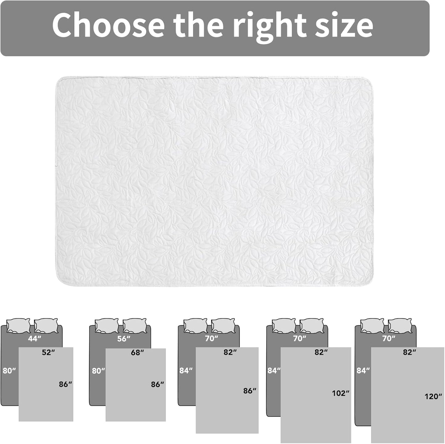 Waterproof Dog Bed Cover Reversible Leak Proof Pet Blanket Replacement Mat for Furniture Washable Couch Cover Sofa Cover for Dogs Cat(52X86 Inch, White/White)