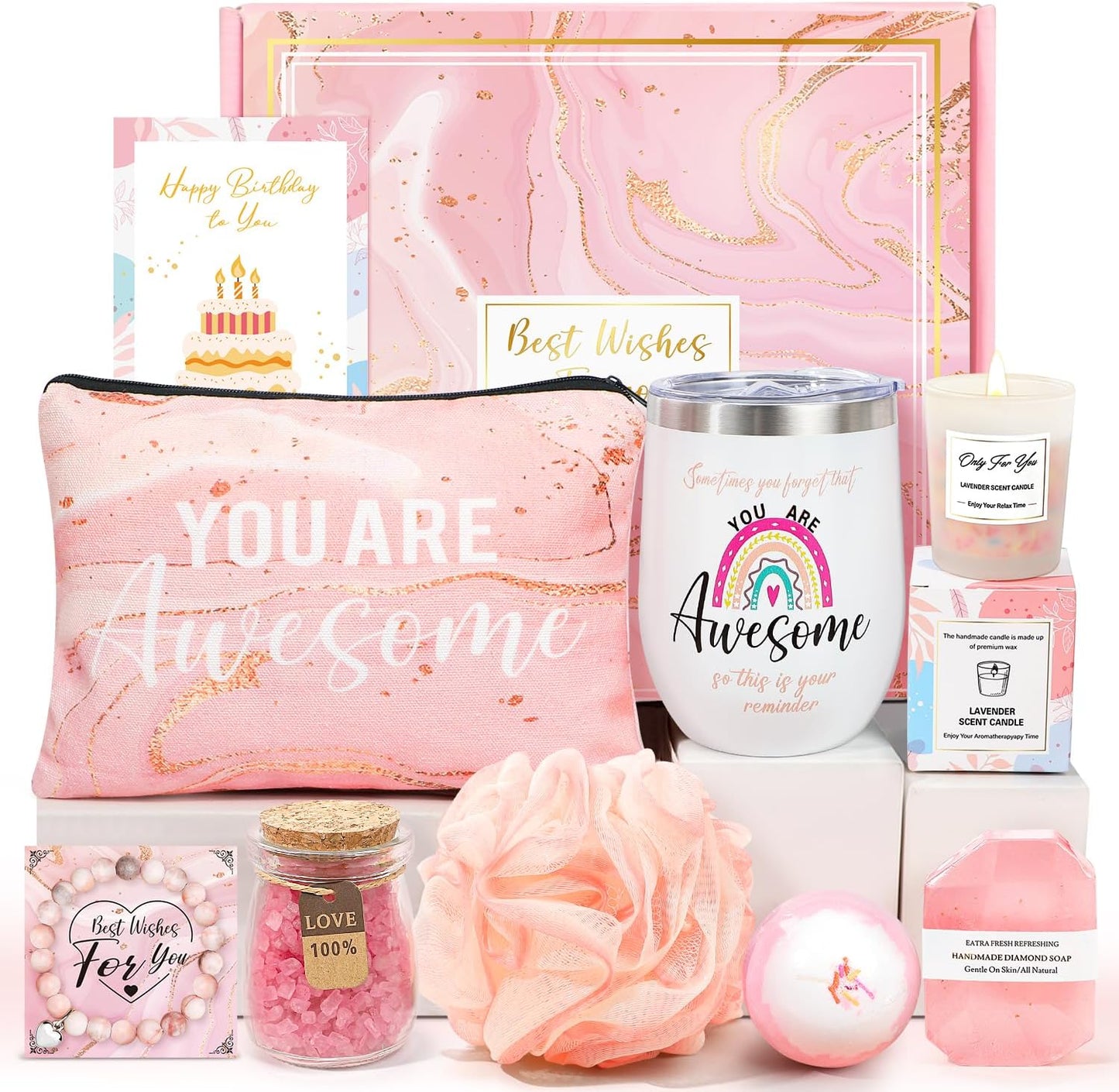 Gifts for Women, Birthday Gifts for Women Friendship, Relaxing Spa Gift Basket Set, Self Care Gifts for Women Mom Best Friends Sister Wife, Teacher Nurse Appreciation Gifts