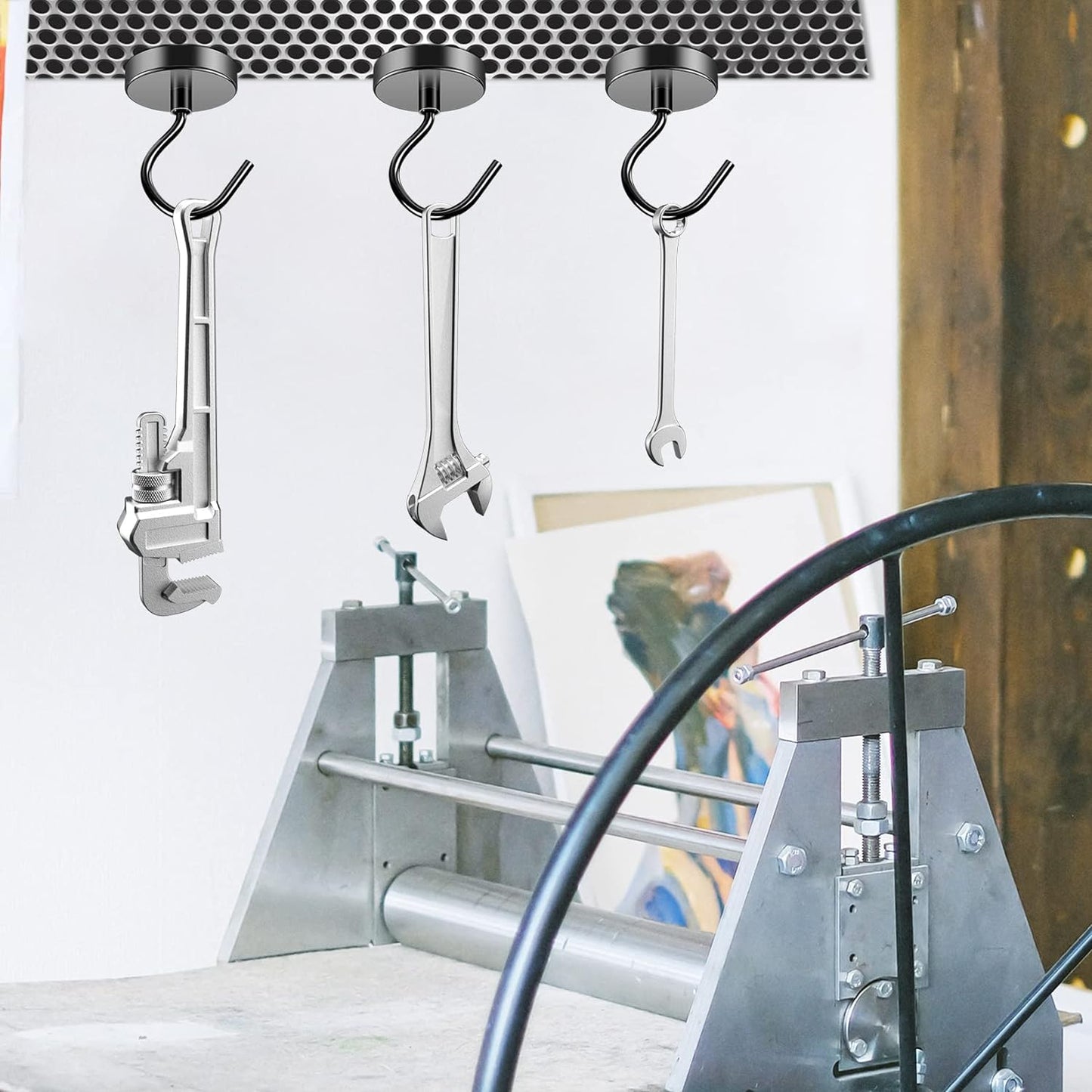 Magnetic Hooks Heavy Duty, 110 Lbs Strong Magnet Hook for Cruise Cabins, Large Magnetic Hooks, Magnets with Hooks for Hanging, Cruise, Curtain, Home, Kitchen, Workplace - 4Pack