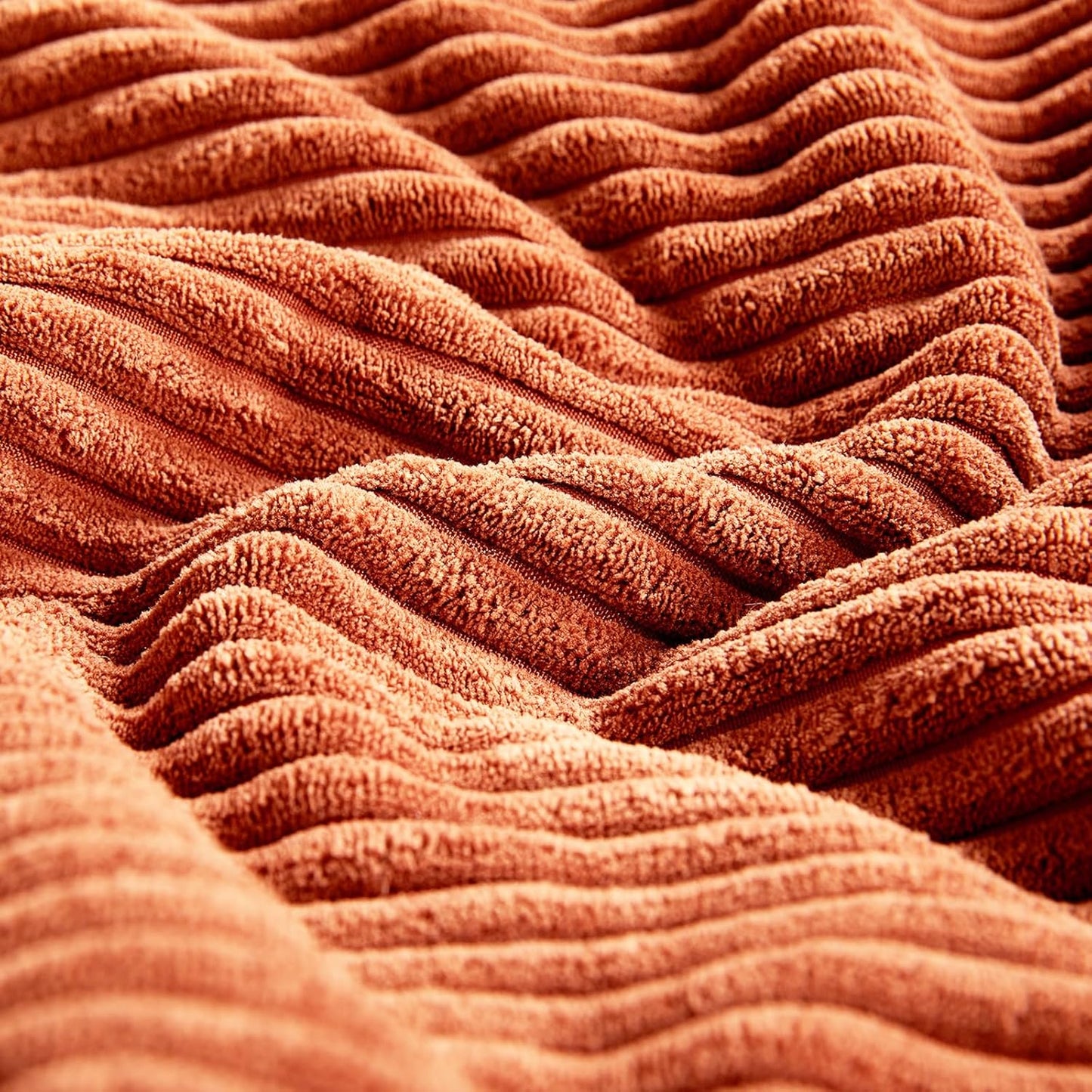 Set of 4 Burnt Orange Decorative Throw Pillow Covers 18X18 Inch for Living Room Couch Bed, Boho Farmhouse Fall Home Decor, Soft Textured Corduroy Cross Patchwork Cushion Case 45X45 Cm