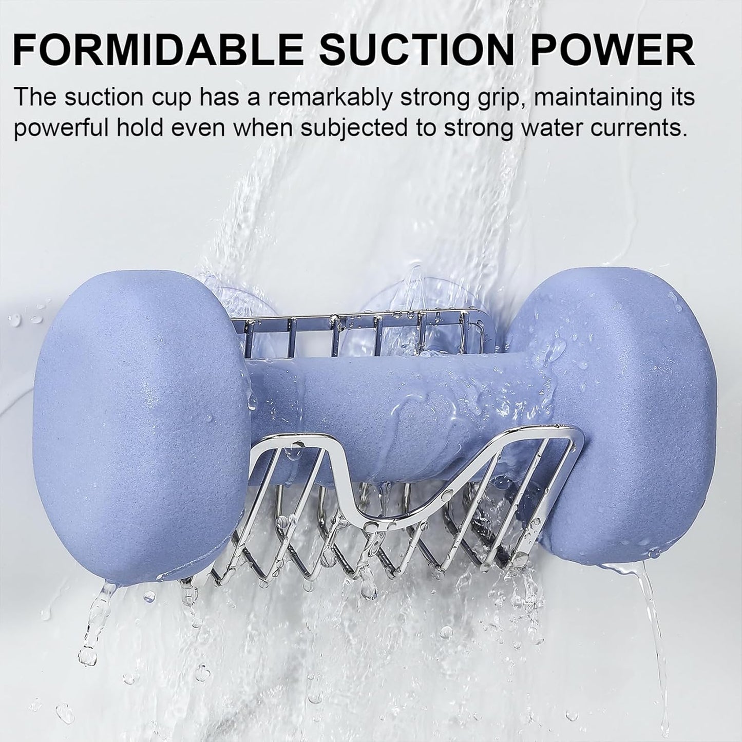 Sponge Holder with Suction Cups - Sink Caddy Organizer for Sponges, Scrubbers, Dish Brush, Soap - Bathroom & Kitchen Accessories - 304 Stainless Steel, Neverrust