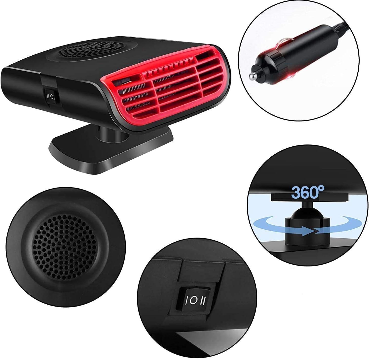 Car Heater,12V 150W with Heating and Cooling 2 in 1 Modes Heating/Cooling Automobile Heater Demister Vehicle Heater Fan Suitable for All Car,Christmas Gifts
