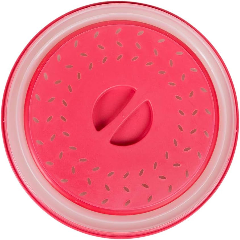 2-Pack Microwave Cover for Food,  Collapsible Microwave Food Cover for anti Splatter, Dishwasher-Safe Bpa-Free, 10.5 Inch, Red