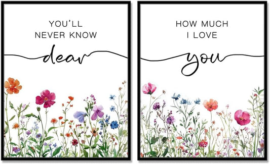 You'Ll Never Know Dear Nursery Art Antique Love Quote Print Little Girl Quote Sign Nursery Girls Poster Love Wall Art Nursery Decor Daughter’S Room Decor, Set of 2, Unframed (8X10 Inch Prints)