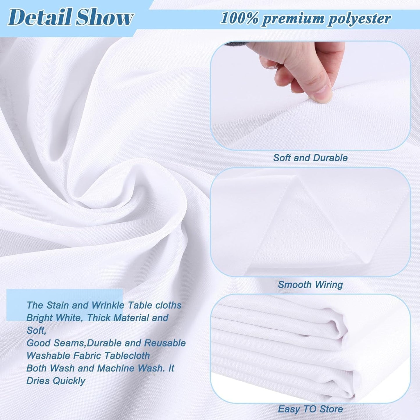 60 X102 Inch White Rectangle Table Cloths 2 Packs Polyester Tablecloths High Density Washable Fabric Table Cover for 6 Foot Tables Wrinkle Resistant Tablecloth for Wedding Buffet Banquet Party