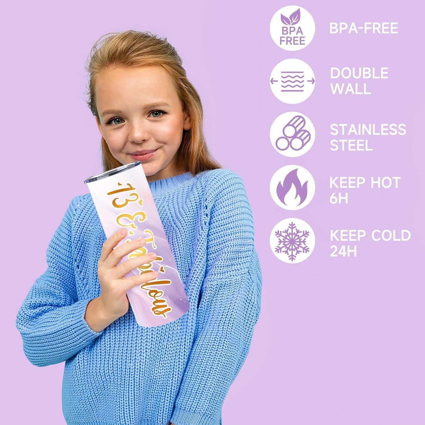 13Th Birthday Gifts for Girls, Gifts for 13 Year Old Birthday Girl, 11PCS Unique 13Th Birthday Gifts Ideas for Her, Daughter, 13 Fabulous Gifts, 13Th Birthday Decorations for Girls, 13Th Purple Gifts