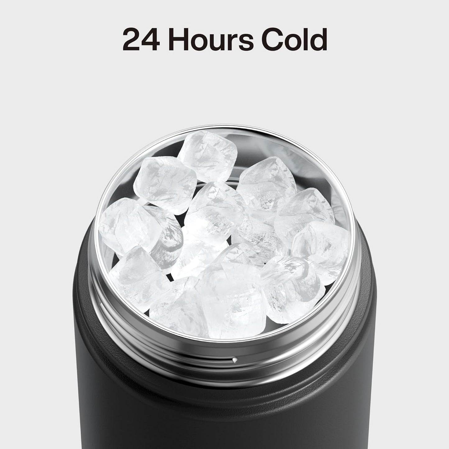 Insulated Water Bottle with Straw Stainless Steel Water Bottle, Leak-Proof, Bpa-Free, Double Wall Vacuum Keeps Cold for 24 Hours for Sports, Travel, School (26 Oz, Black Night)