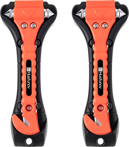 Car Safety Hammer Set of 2, Auto Car Escape Tool, Car Window Glass Hammer Breaker and Seat Belt Cutter Escape 2-In-1 Tool, for Family Rescue and Auto Traffic Accident Emergency Escape