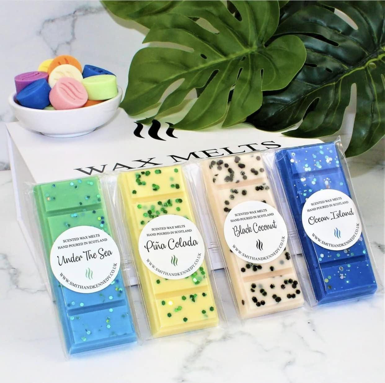 Knafeh Pistachio Chocolate Wrappers with Thank You Stickers - 100 Pcs Self-Adhesive Plastic Wax Melt Snap Bar Bags (2.5 x 7.1 Inch)