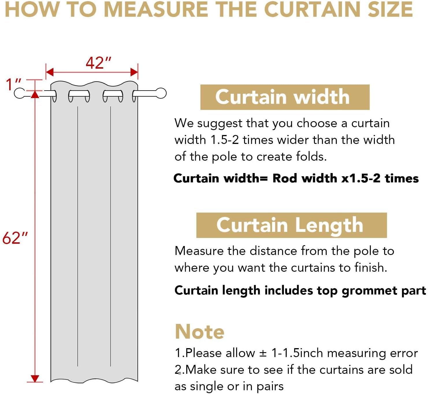 Blackout Curtains for Bedroom Thermal Insulated Room Darkening Living Room Curtains 63 Inch Long Grommet Privacy Protection Window Curtain Panels/Drapes for Nursery,2 Panels,Ivory/Cream