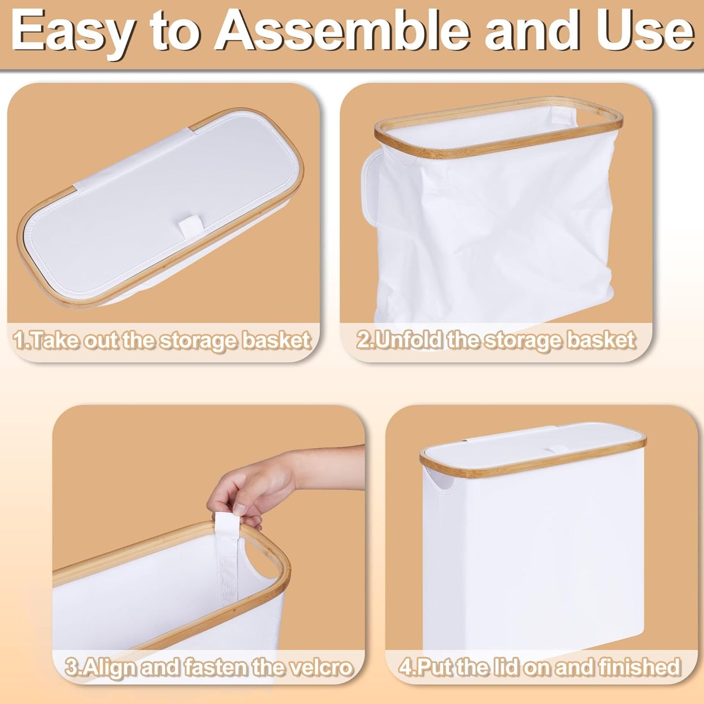Toilet Paper Basket 28L, Toilet Paper Holder with Lid for Bathroom, Free Standing Storage Organizer Holds up to 9-12 Rolls (White, 1)