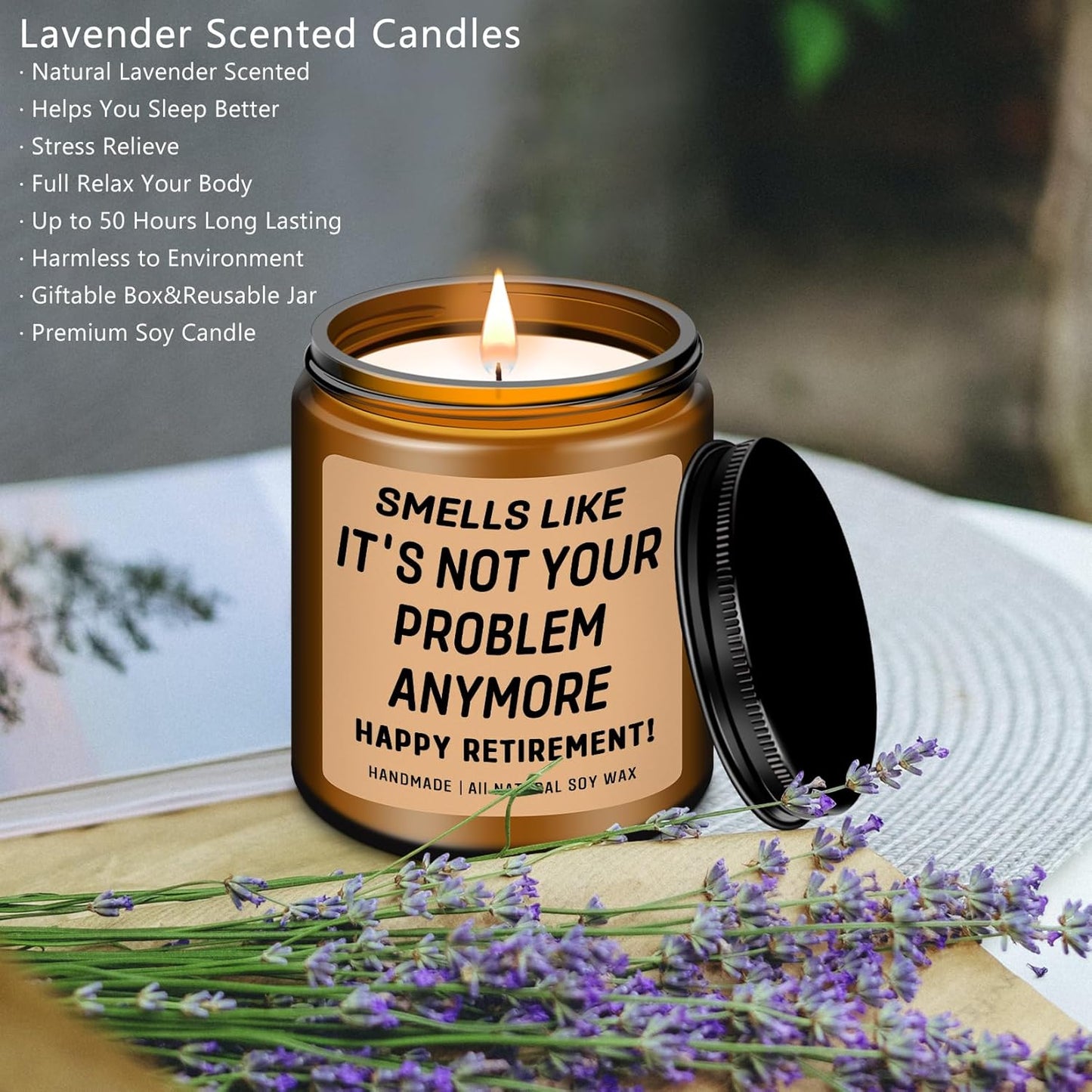 Retirement Gift for Woman, Men, 2025 Funny Retirement Gifts for Women, Men, Friends, Work Bestie, Teachers, Coworkers, Happy Funny Retired Candle Gifts