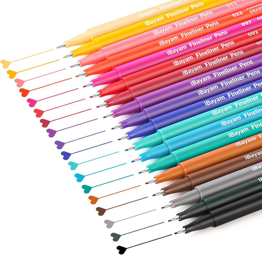 18 Colors Fine Point Aesthetic Pens, Stocking Stuffers Christmas Gifts for Kids Trendy Teen Girl, Teacher Supplies, Preppy Stationery, Fun School Office Supplies, Scrapbook Art Pens