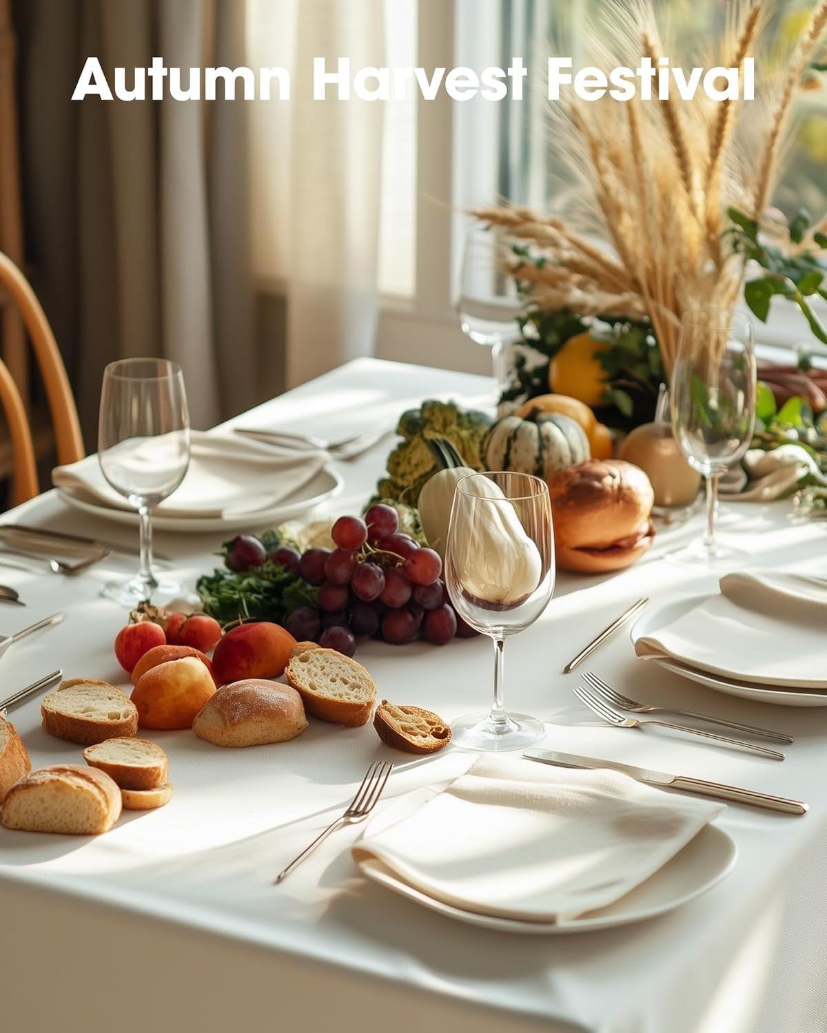 Plastic Table Cloth Disposable 6 Pack, 54 X 108 Inch Table Cloths, Party, Wedding, Thanksgiving Decorations, Fall Tablecloths, Rectangle, Beige Plastic Cover, Waterproof, Cream, Ivory