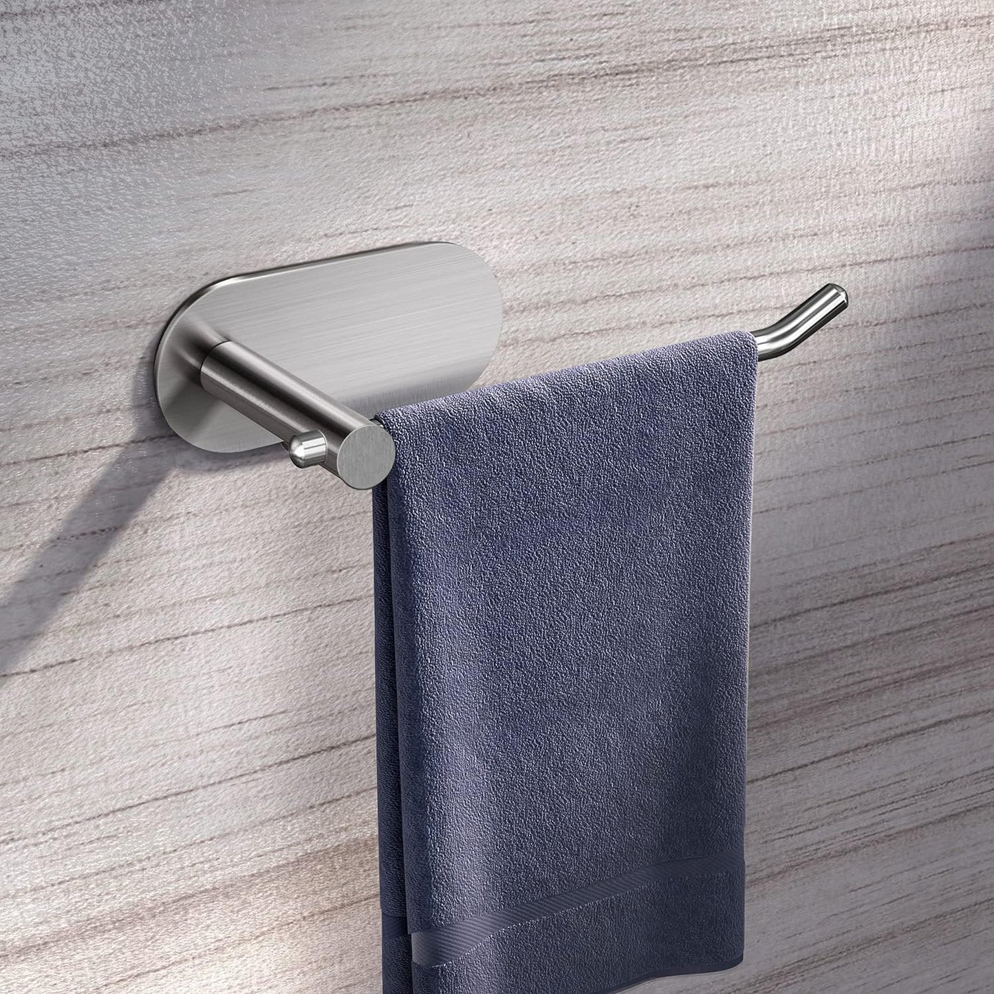 Self Adhesive Hand Towel Holder for Bathroom, Silver Towel Rack Towel Ring Hanger Towel for Kitchen No Drilling - SUS 304 Stainless Steel Brushed