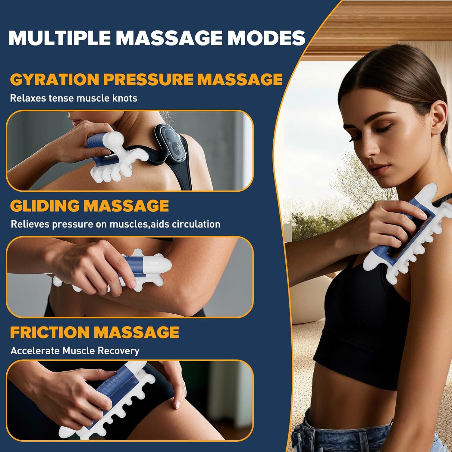 Fascia Massage Tool Blaster for Cellulite - Myofascial Release Tools for Trigger Point, Deep Tissue Lymphatic System Relief, Fascia Blaster for Muscle Knot Recovery & Relaxtion, Full Body Massager