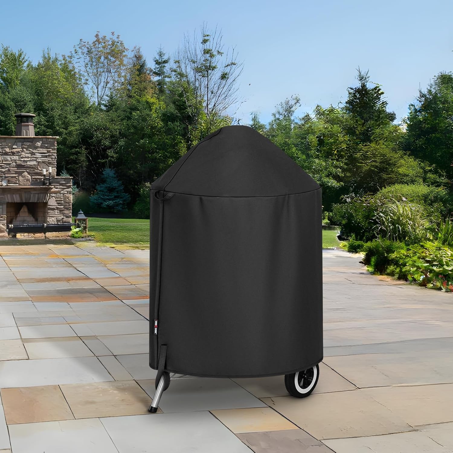 round Kettle Grill Cover Compatible with Weber 22 Inch Charcoal Grill, Heavy Duty Waterproof Fade Resistant Small Smoker Cover, All Weather Protection