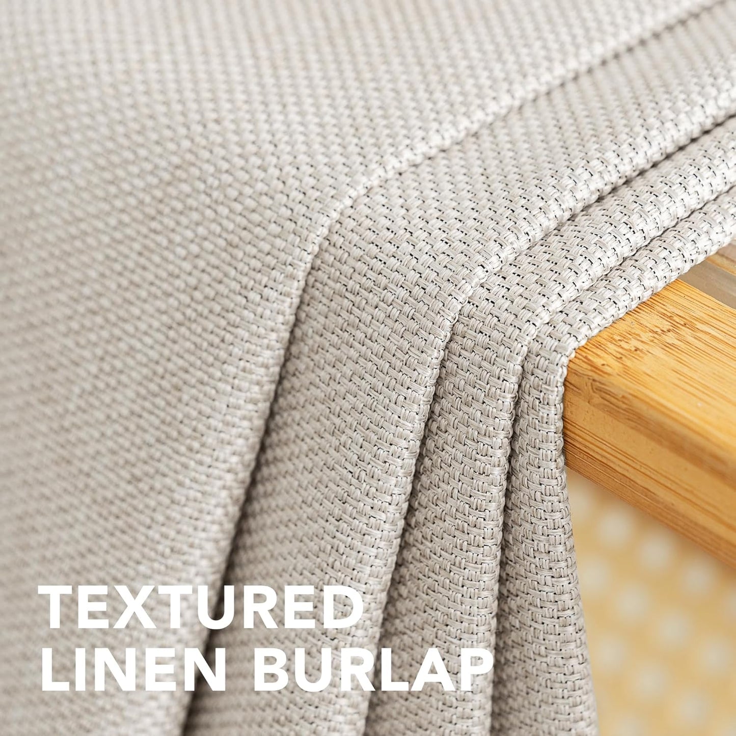 Linen Blackout Curtain 84 Inches Long for Bedroom/Living Room Thermal Insulated Grommet Linen Look Curtain Drapes Primitive Textured Burlap Effect Window Drapes 1 Panel - Heather Ivory