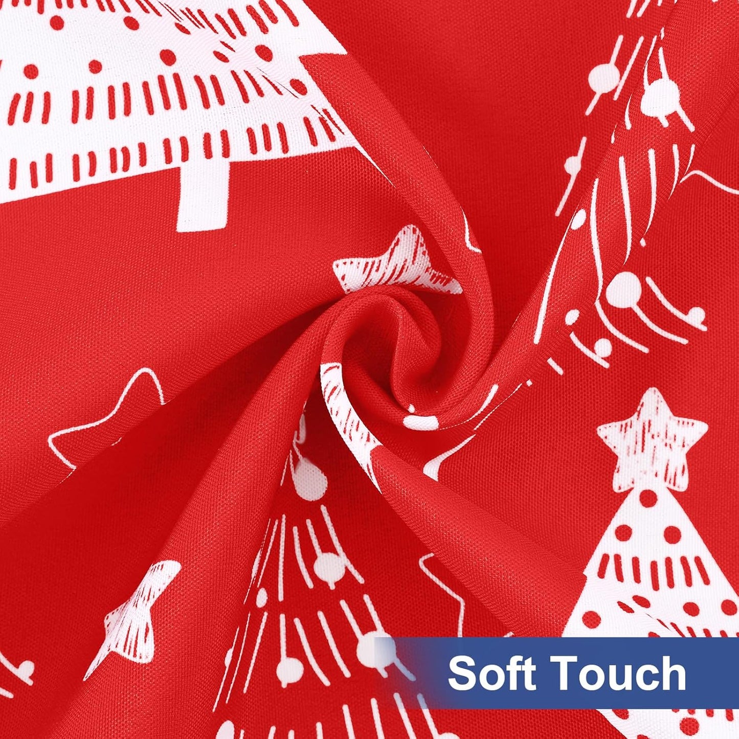 round Fabric Fitted Tablecloth, Elastic Waterproof Oil Proof Table Cloth, Washable Polyester Table Cover Fits 36"-44" round Tables for Outdoor Picnic Dinner, Christmas Tree