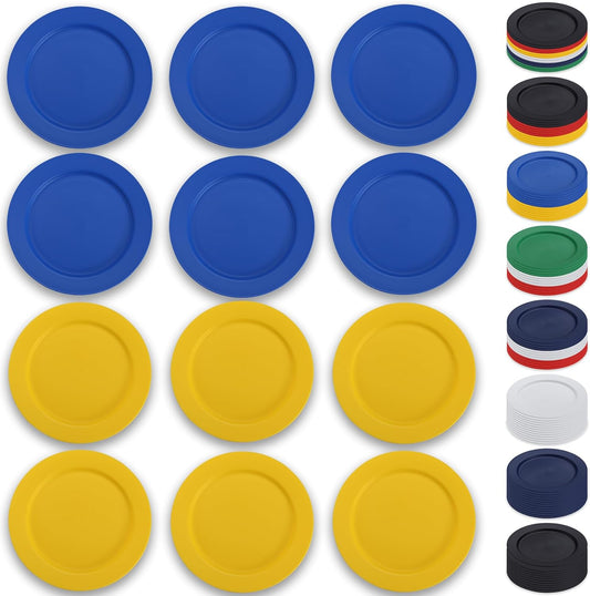 12-Piece Set of 10" Reusable and Unbreakable Plastic Dinner Plates, Salad Plates, and Pasta Bowls - Ideal for Home, Garden, Picnics, and Camping