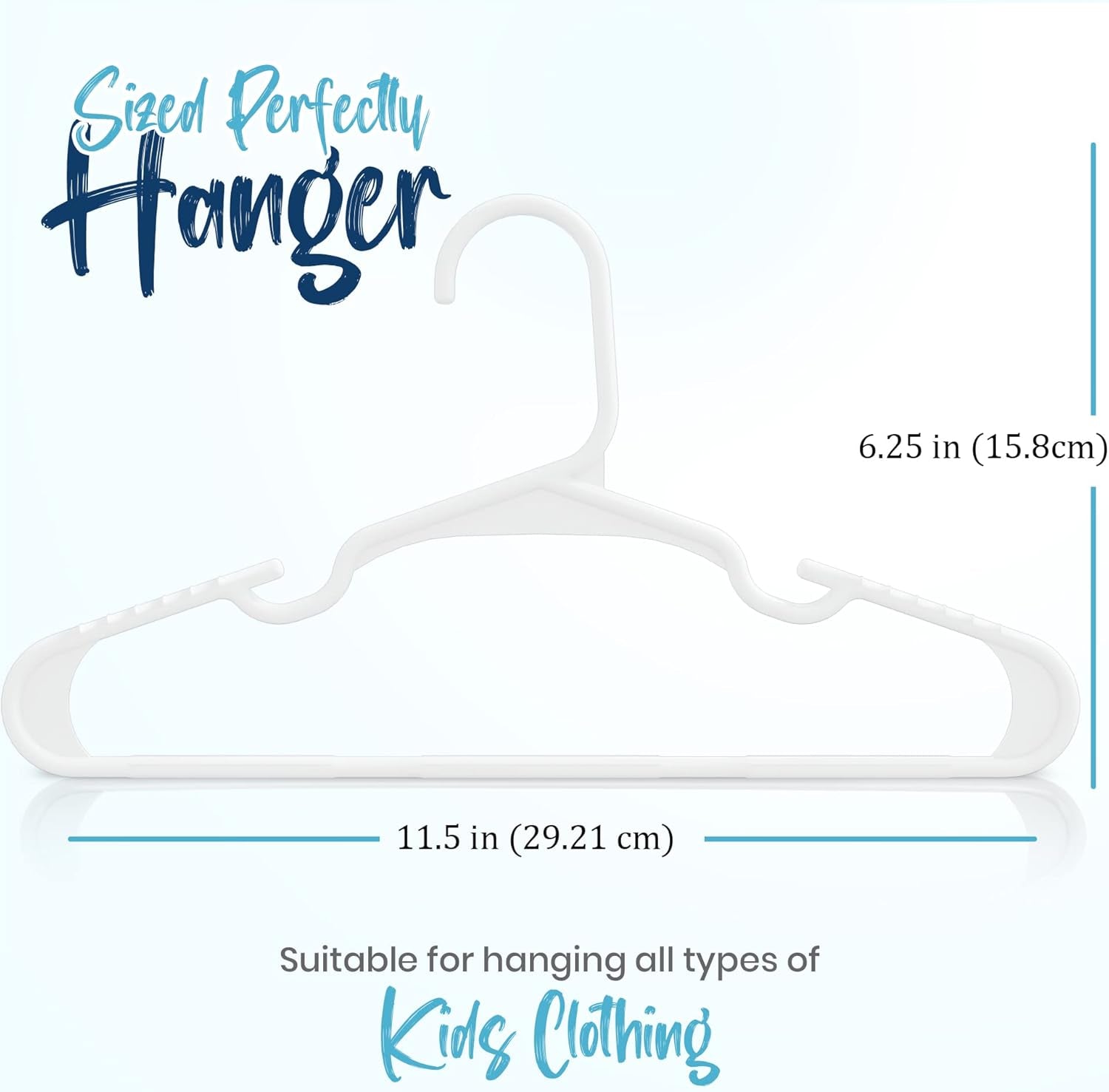 60 Pack Kids Hangers - 11.5 Inch Plastic Baby Hangers for Closet - Childrens Hanger for Clothes & Infant Hanger for Closet (White)