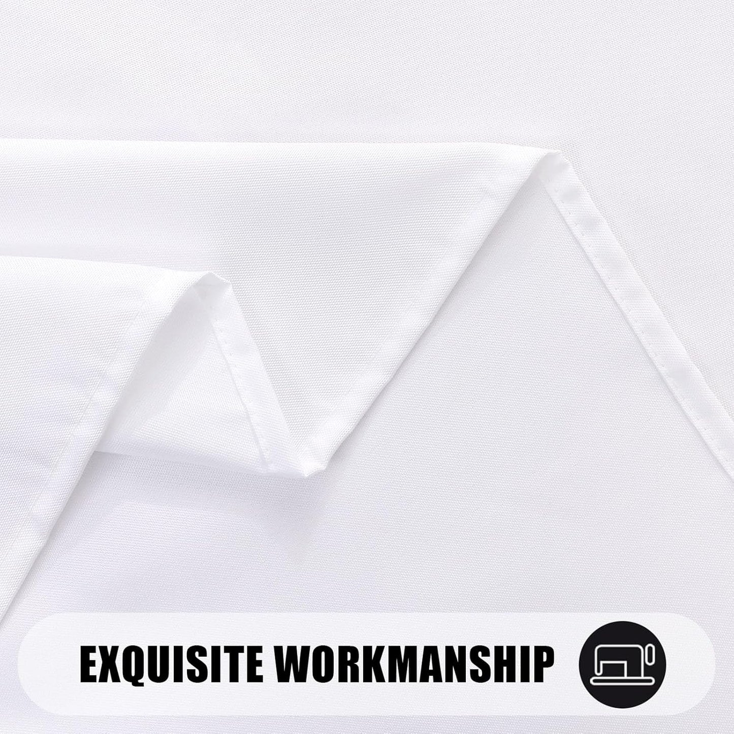 Rectangle Table Cloth, Waterproof Anti-Scratch Polyester Tablecloth, Decorative Washable Fabric Table Cover for Dining, Buffet, Parties and Outdoor, 60X84, White