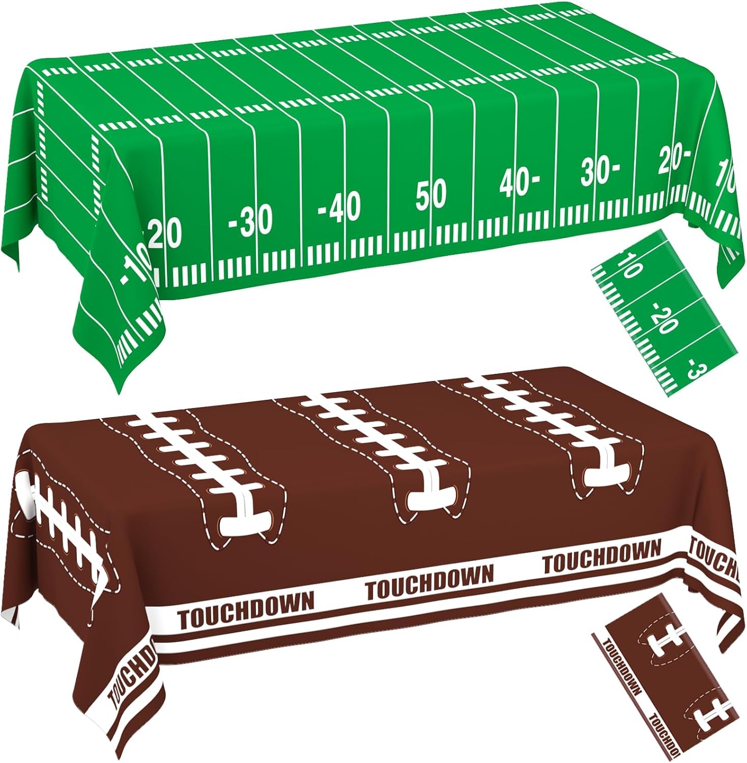 2 Pack Football Tablecloth - Disposable Plastic Table Cover for Football Themed Party Games Decoration - 54 X 108 Inch