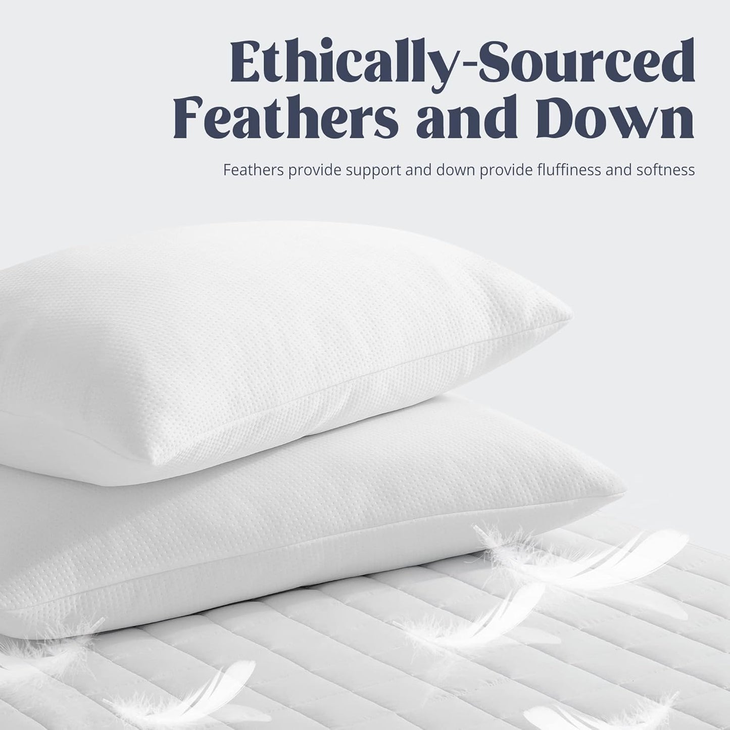 ® Cooling Goose Feathers down Pillows for Sleeping, Hotel Quality Chill Pillow with Removable Pillowcase, White, Standard Size, 20X26 Inches, 1 Pack