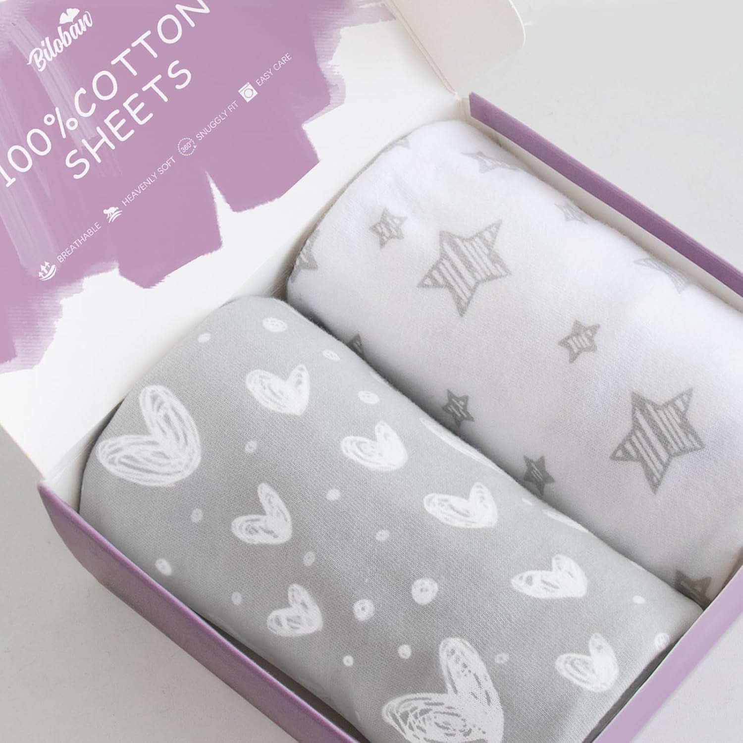 Bassinet Sheets Fit for Oval, Hourglass, Rectangle Bassinet Mattress, 2 Pack 100% Cotton Sheets for Halo, 4Moms, Maxi-Cosi, Delta, Baby Delight Bassinest, Unisex Fitted Sheet for Baby Boy Girl
