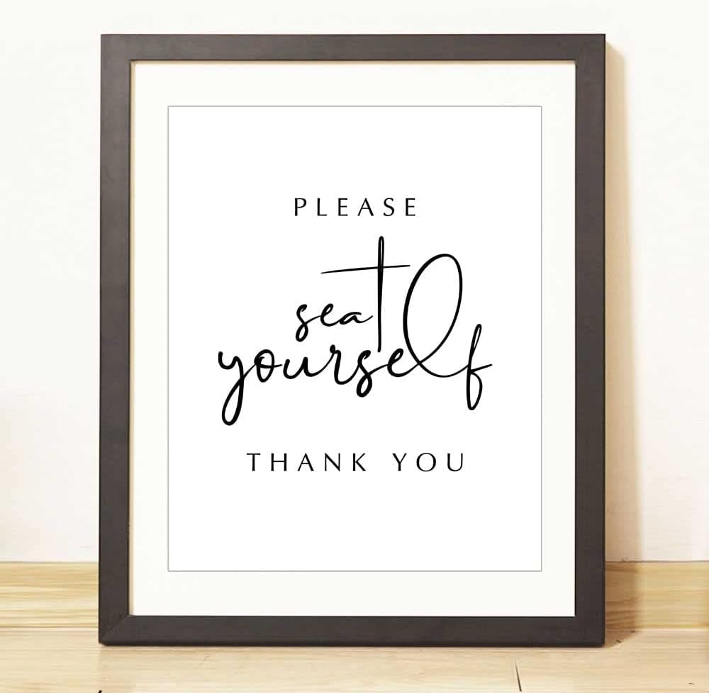 Please Seat Yourself, Bathroom Sign, Washroom Print, Bathroom Wall Decor, Funny Toilet Art, Restaurant Wall Decor, Funny Bathroom Art, 8X10 Inch,Unframed