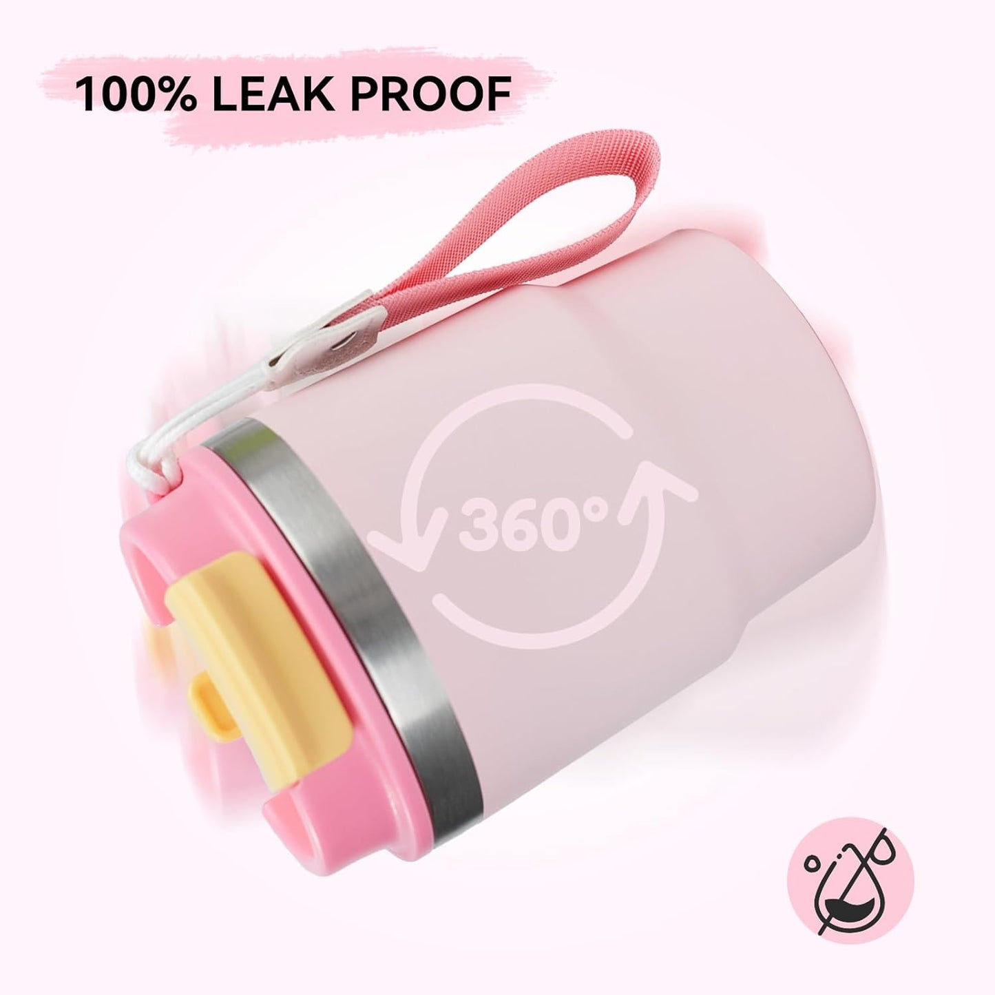 12Oz Coffee Tumbler, Stainless Steel Vacuum Travel Coffee Mug, Leak Proof Double Wall Coffee Mug with Lids for Home, Office, Outdoors, Pink