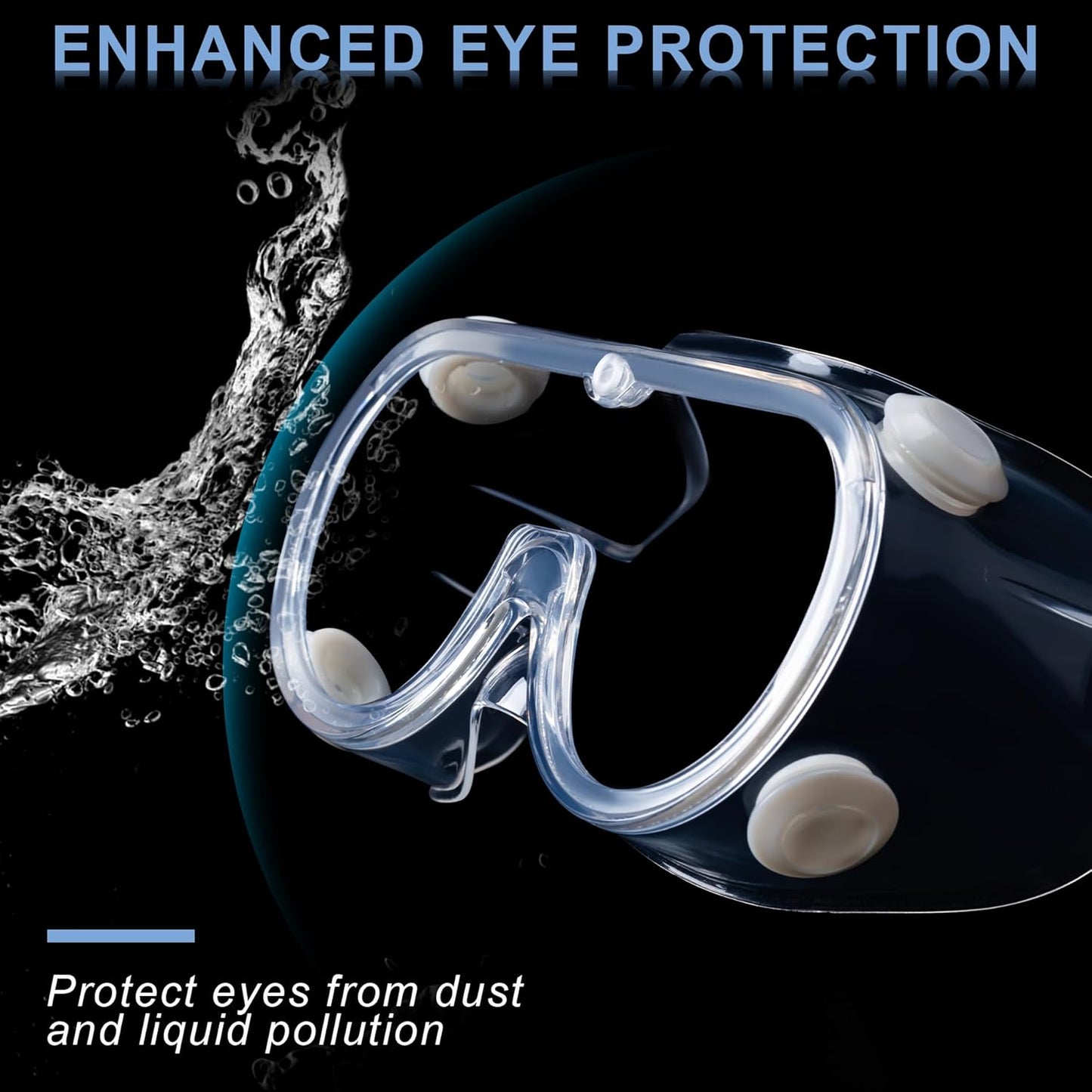 2-Pack Professional Anti-Fog Safety Goggles for Laboratory, Construction, and Industrial Use
