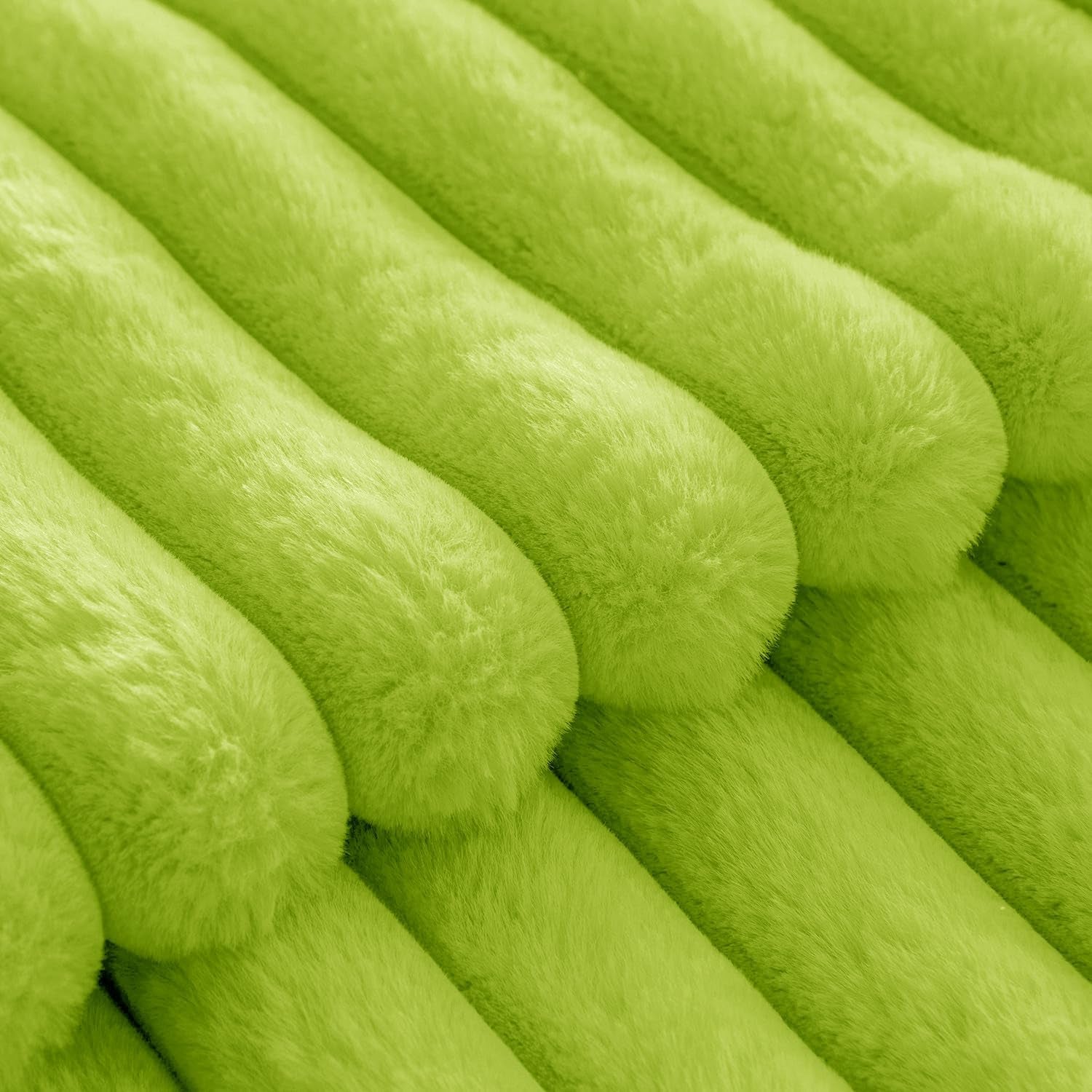 Faux Fur Plush Decorative Throw Pillow Covers Set of 2 Luxury Soft Fluffy Striped Pillowcases Cushion for Sofa Couch Bed Living Room Christmas Green 16X16 Inch