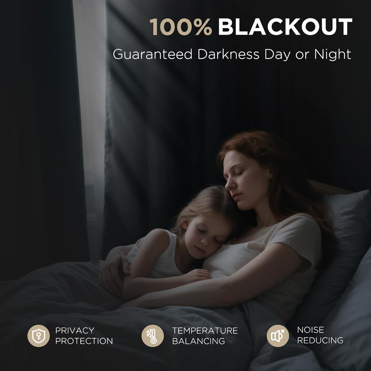 Premium 100% Blackout Curtains for Bedroom - Natural Linen, 52" W x 84" L, Thermal Insulated, Set of 2 White Light Blocking Drapes with Rod Pocket & Back Tabs, Ideal for Living Room Privacy