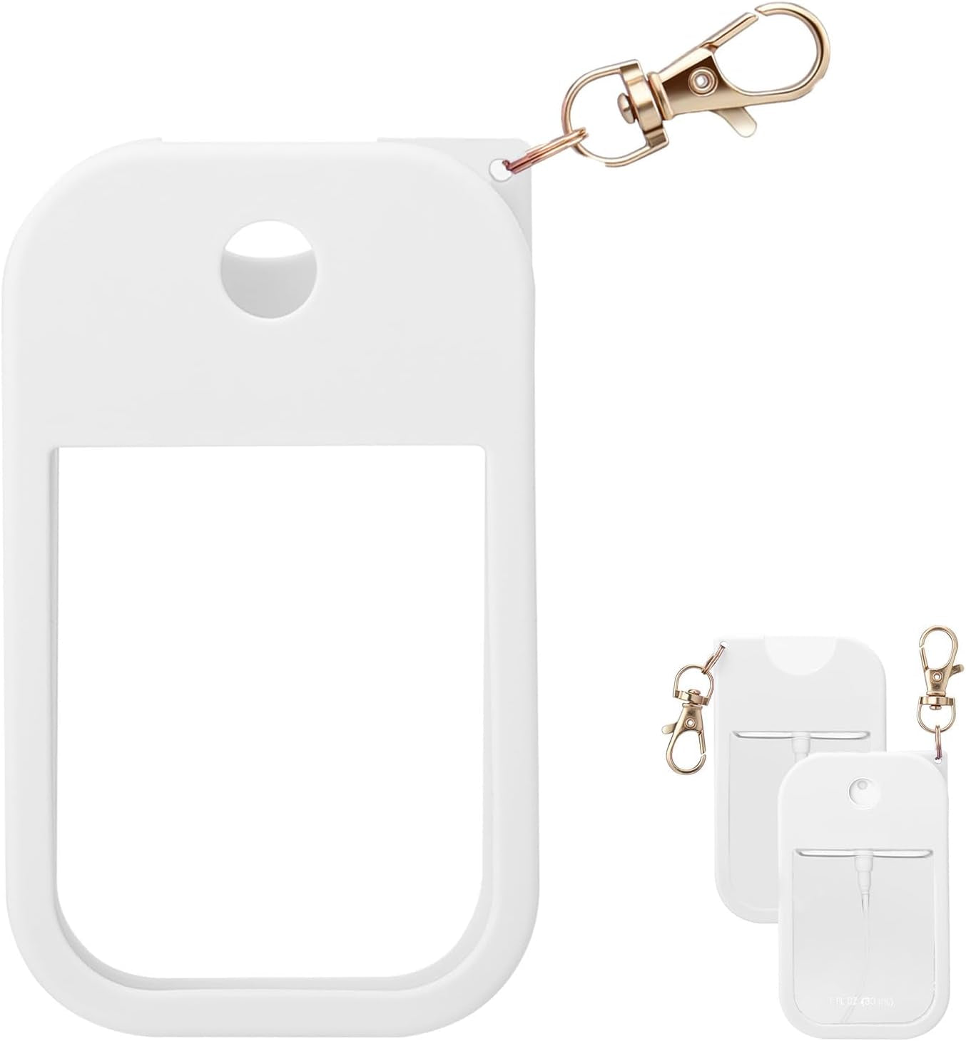 Hand Sanitizer Spray Case for Touchland,Silicone Case with Keychain for Power Mist and Glow Mist1 Fl Oz(White),Travel Size