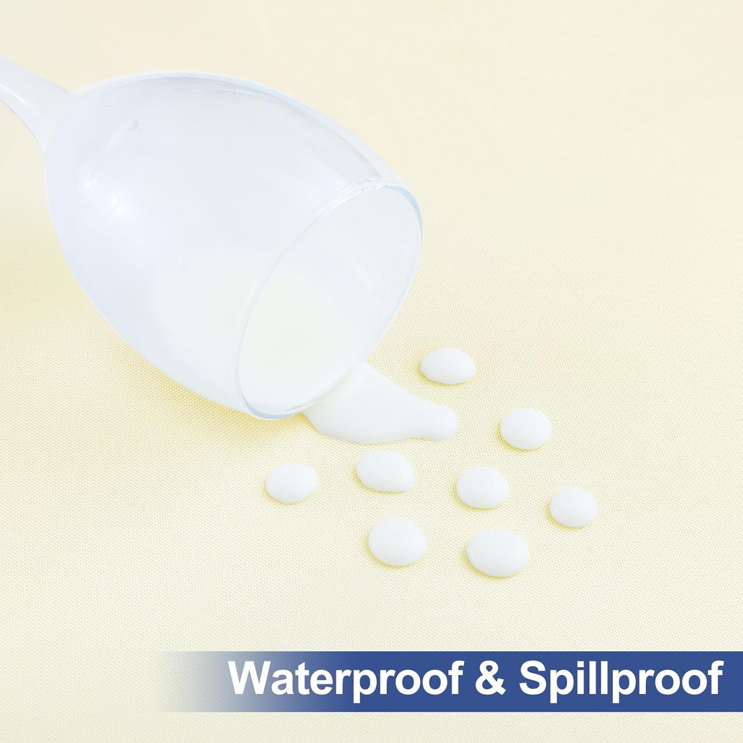 2 Pack Rectangle Table Cloth, Elastic Fitted Fabric Tablecloth Fits for 5 Foot Folding Tables, Washable Table Cover for Picnic, Camping, Indoor & Outdoor (Cream Yellow, 30" X 60")