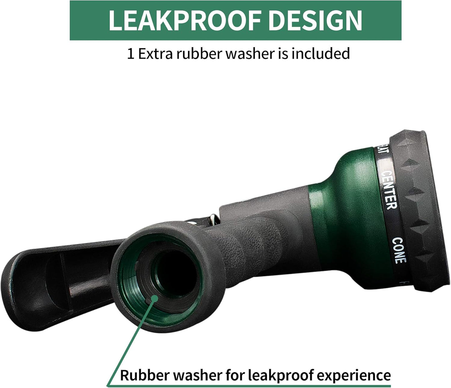 7-Pattern Garden Hose Nozzle & Brass Adjustable High Pressure Nozzles 2 Pack Spray Gun