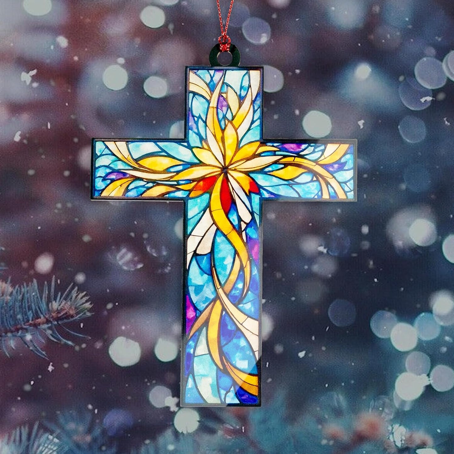 Cross Christmas Ornaments 2025, Jesus Christmas Decorations, Cross Ornament for Tree, Religious Gifts for Women, Nativity Cross Christian Gift for Xmas Holiday Church, Bible Gifts, Grace, New Year