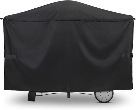 Grill Cover Compatible with Weber Q2000 Q300 Q3000 Q3200 Series with Cart, Compared to Weber 7112, Heavy Duty Waterproof Full Length BBQ Grill Cover 57 Inch, All Weather Protection, Black