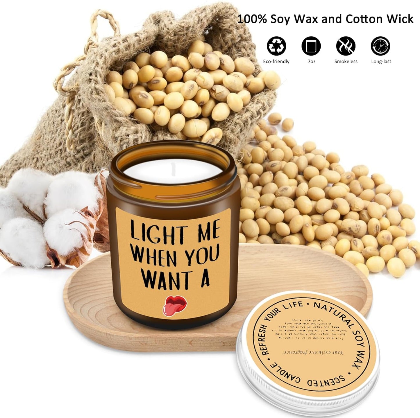 Birthday Gifts for Men, Gifts for Boyfriend, Anniversary Valentines Engagement Romantic Gift for Him, Fiance, Husband Boyfriend from Wife Girlfriend, Funny Sandalwood Scented Candles for Men